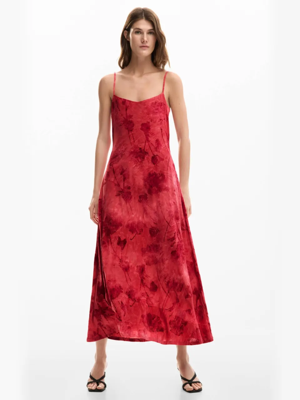 Desigual gebloemde midi jurk rood