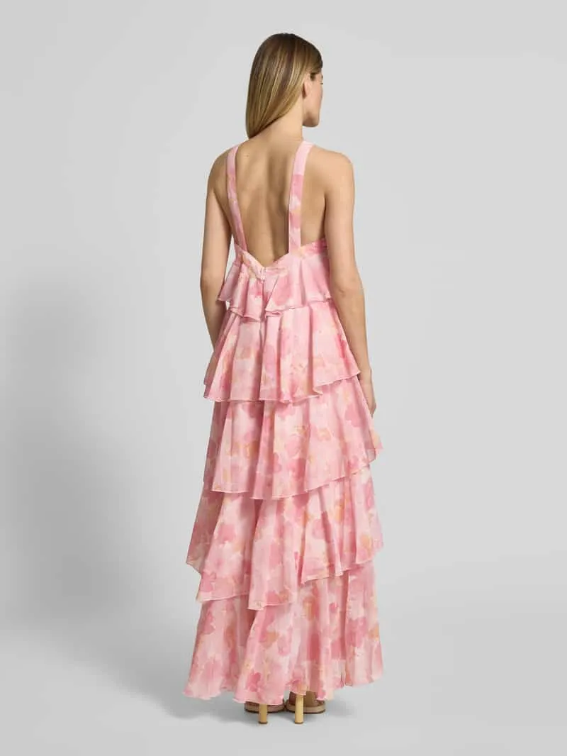 Vero Moda Volant avondjurk met V-hals model 'FELICIA' rosé, foto 3