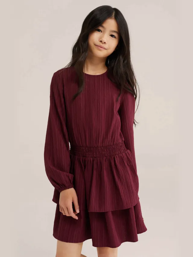 WE Fashion korte jurk donkerrood