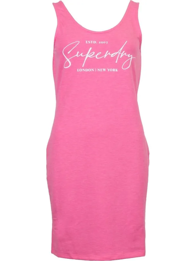 Superdry Mini Graphic Dames Jurk Pink Marl