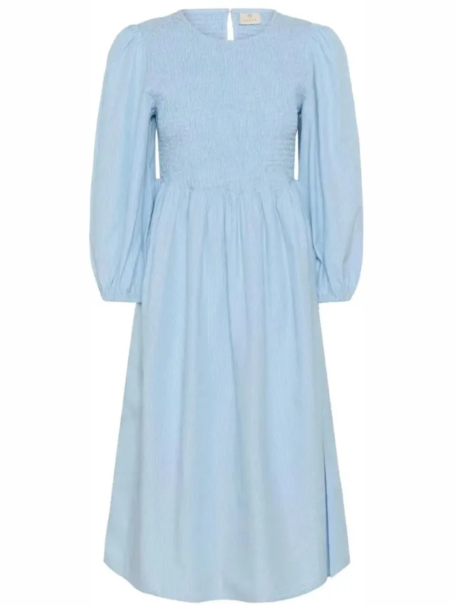Kaffe Curve Damesjurk KAFFE Curve Mina Smock white blue stripe