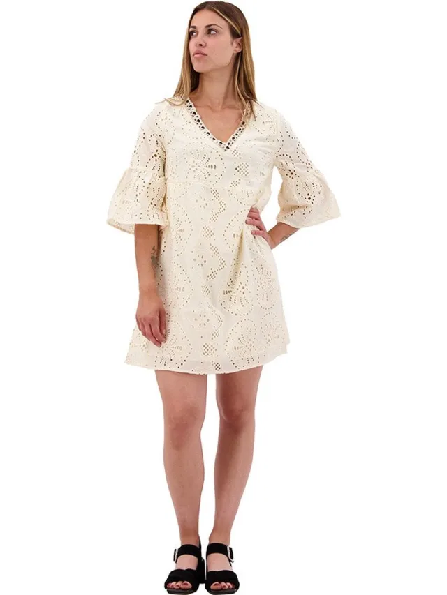 Pepe Jeans Padma Lang Mouw Jurk Beige XS Vrouw Buttermilk