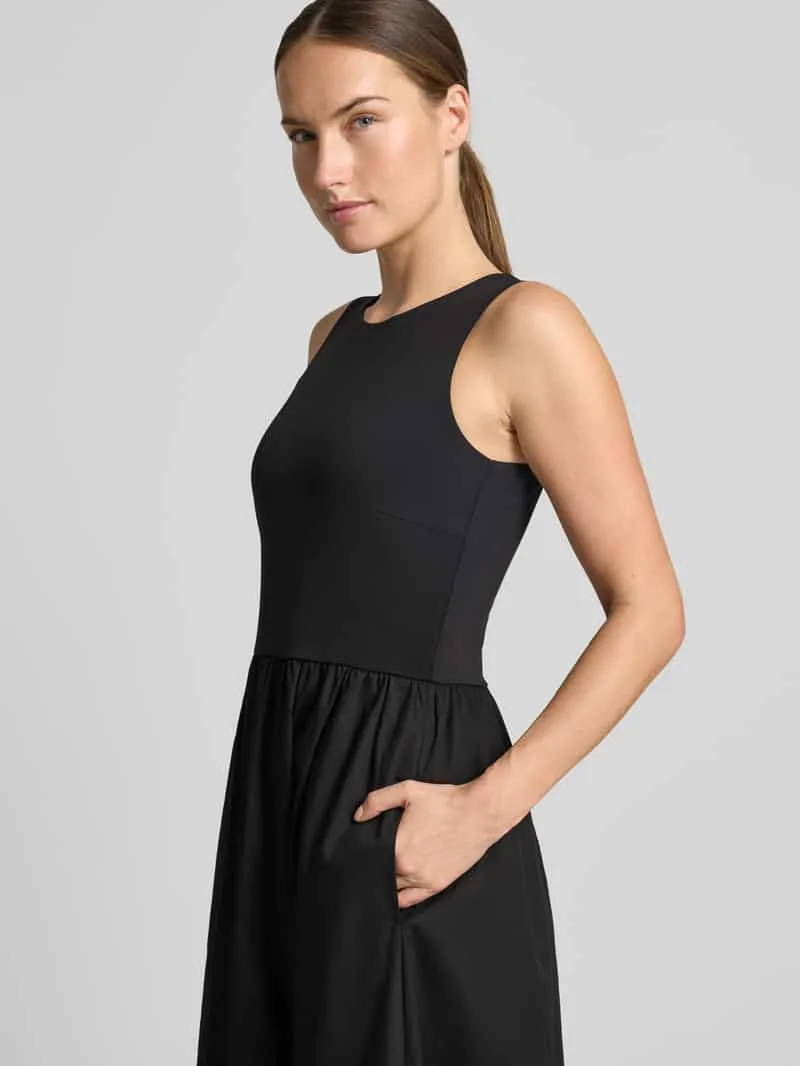 Oui Maxi-jurk met ronde hals zwart, foto 3