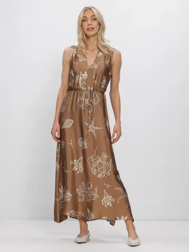 NUKUS Violet printjurk bruin