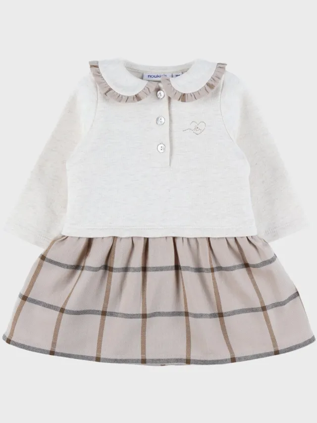 Noukie's Jurk - Beige - 4 jaar 104