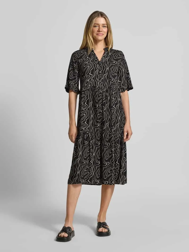Vero Moda Uitlopend maxi-jurk van pure viscose model 'EASY JOY' Zwart