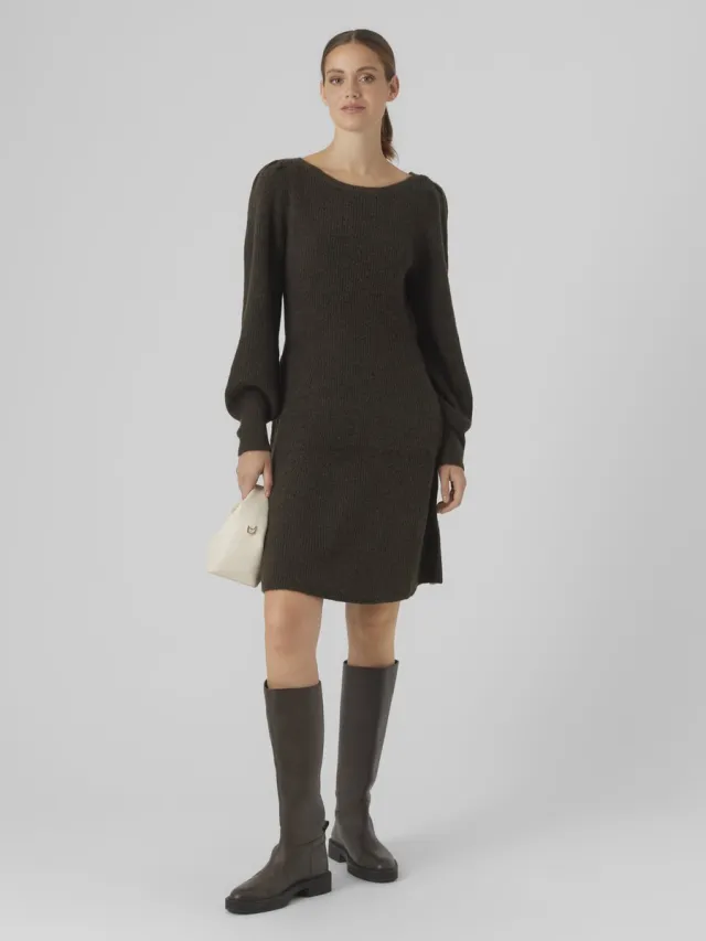 Vero Moda Gebreide jurk VMFLAVOUR Lange jurk Peat