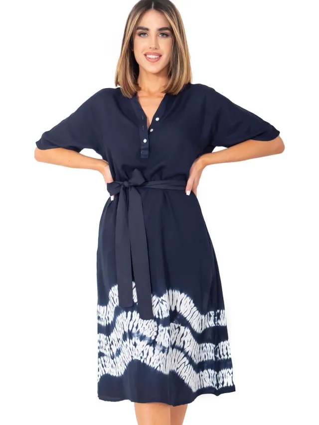 David Dorit Kaftan Blauw Navy Blue