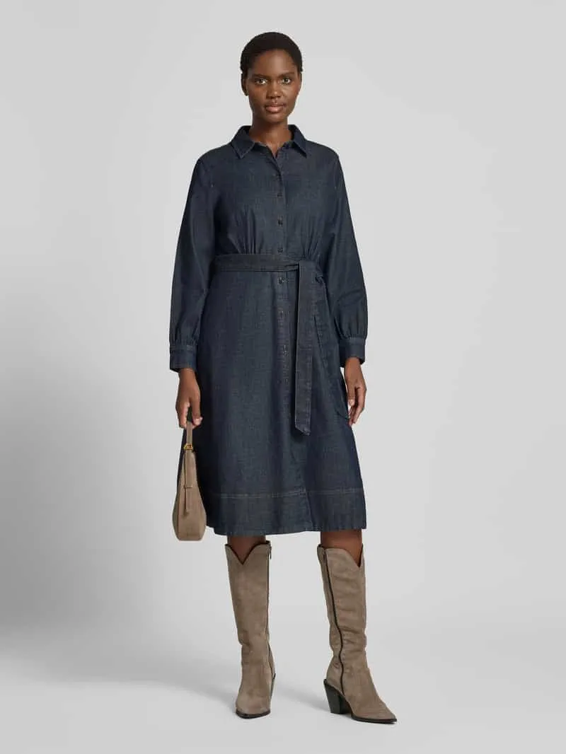 Tom Tailor Loose fit vrijetijdsjurk van katoenmix marineblauw, foto 3