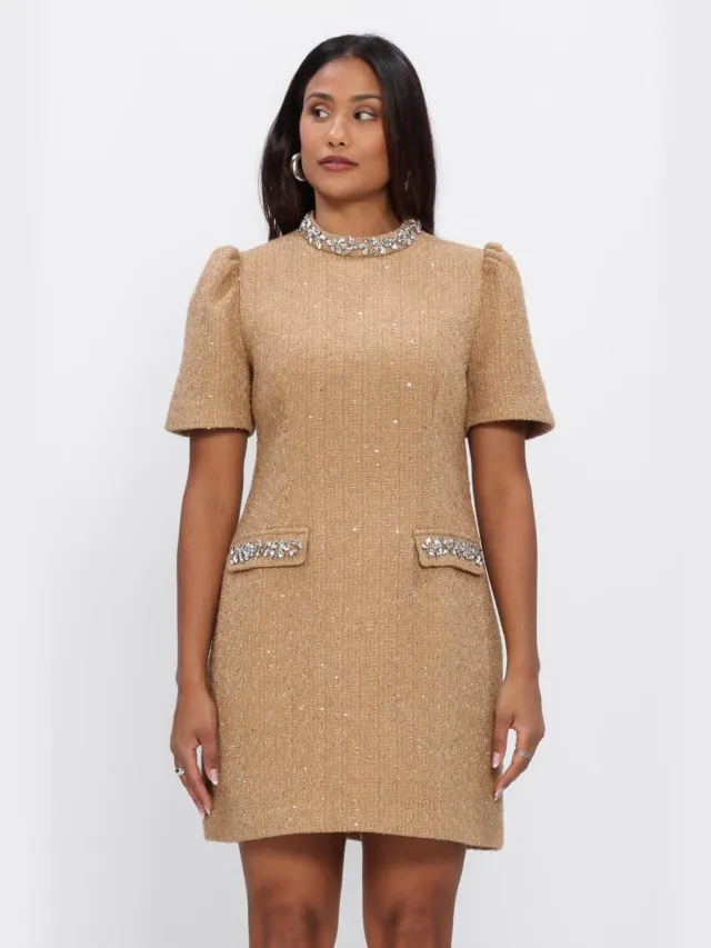 Lina Locchi Dames Jurken Ll-agnese - Camel