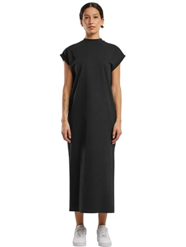 Build Your Brand Jurk Met Korte Mouwen Zwart 5XL Vrouw Black
