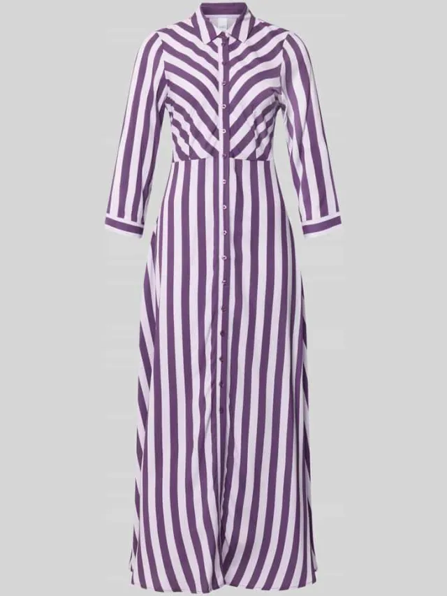Yas Maxi-jurk met doorlopende knoopsluiting lila, foto 2