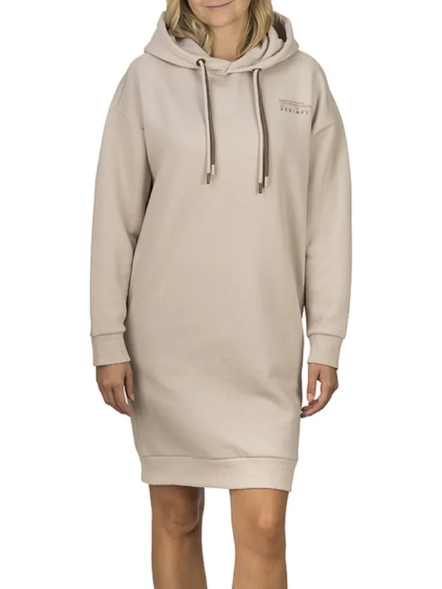 DENIMFY Dames Sweatshirt DFAnna bequem Beige S Volwassenen Sweatjurk - Truijurk Birch Beige (60204)