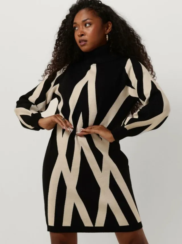 OBJECT COLLECTORS ITEM Object Objray L/s Knit Rollneck Dress Jurken Dames - Rok - Jurk - Zwart