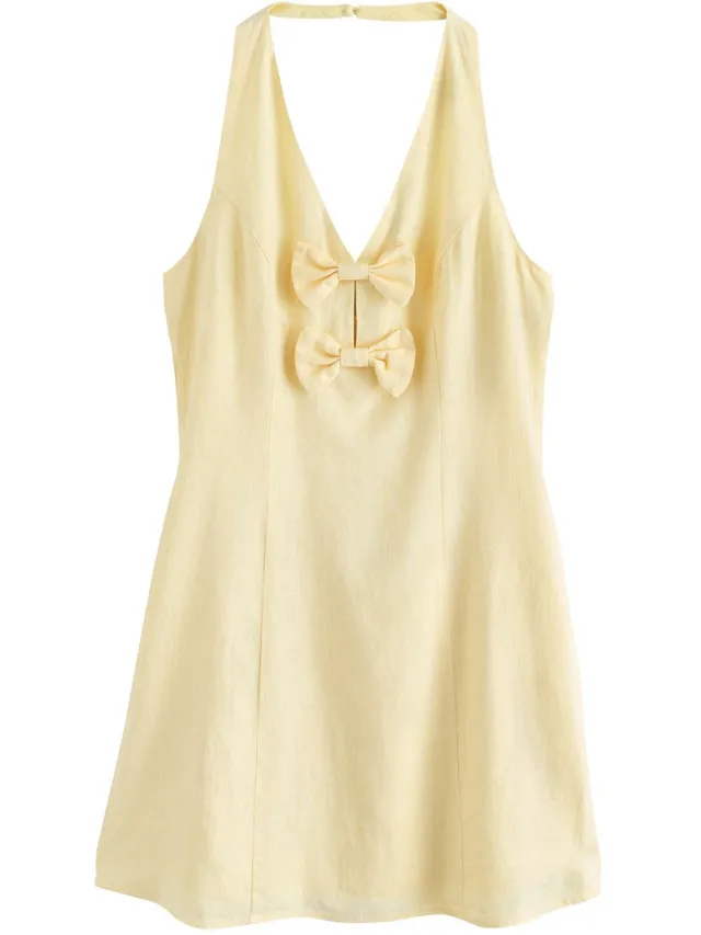 Next Dames - Mini-jurk met halterstrik - Geel Yellow