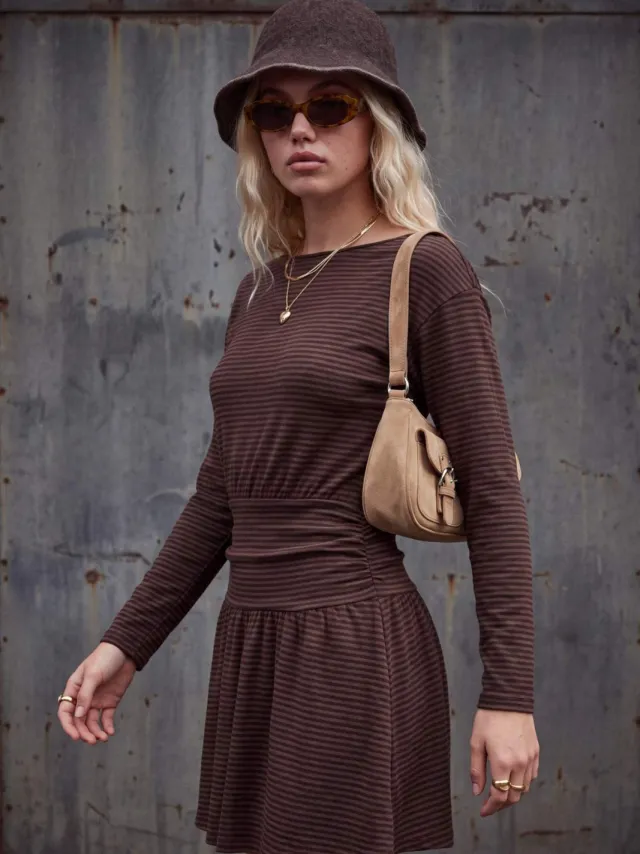 Trendyol TRENDYOLMİLLA Dames Meerkleurig Gestreept Kort / Mini Lang Skater Jurken veelkleurig, foto 2