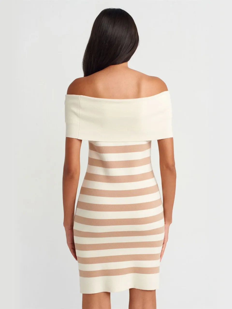 Dilvin Gestreepte Ribbels Bodycon Mini jurk veelkleurig, foto 2