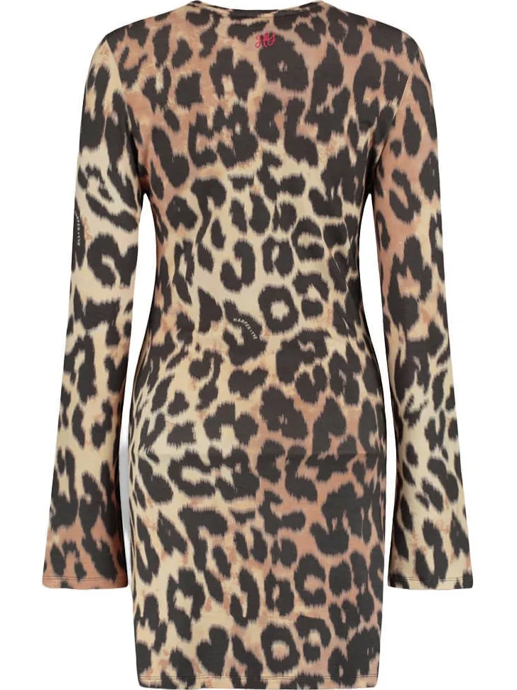 Harper & Yve korte jurk met dierenprint bruin, foto 3