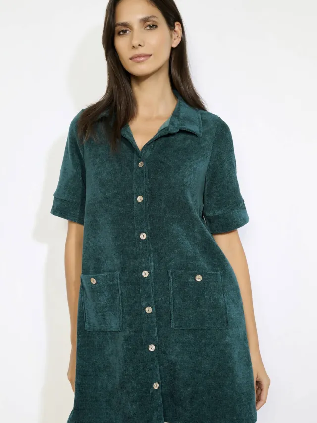 LOLALIZA blousejurk petrol BOTTLE GREEN