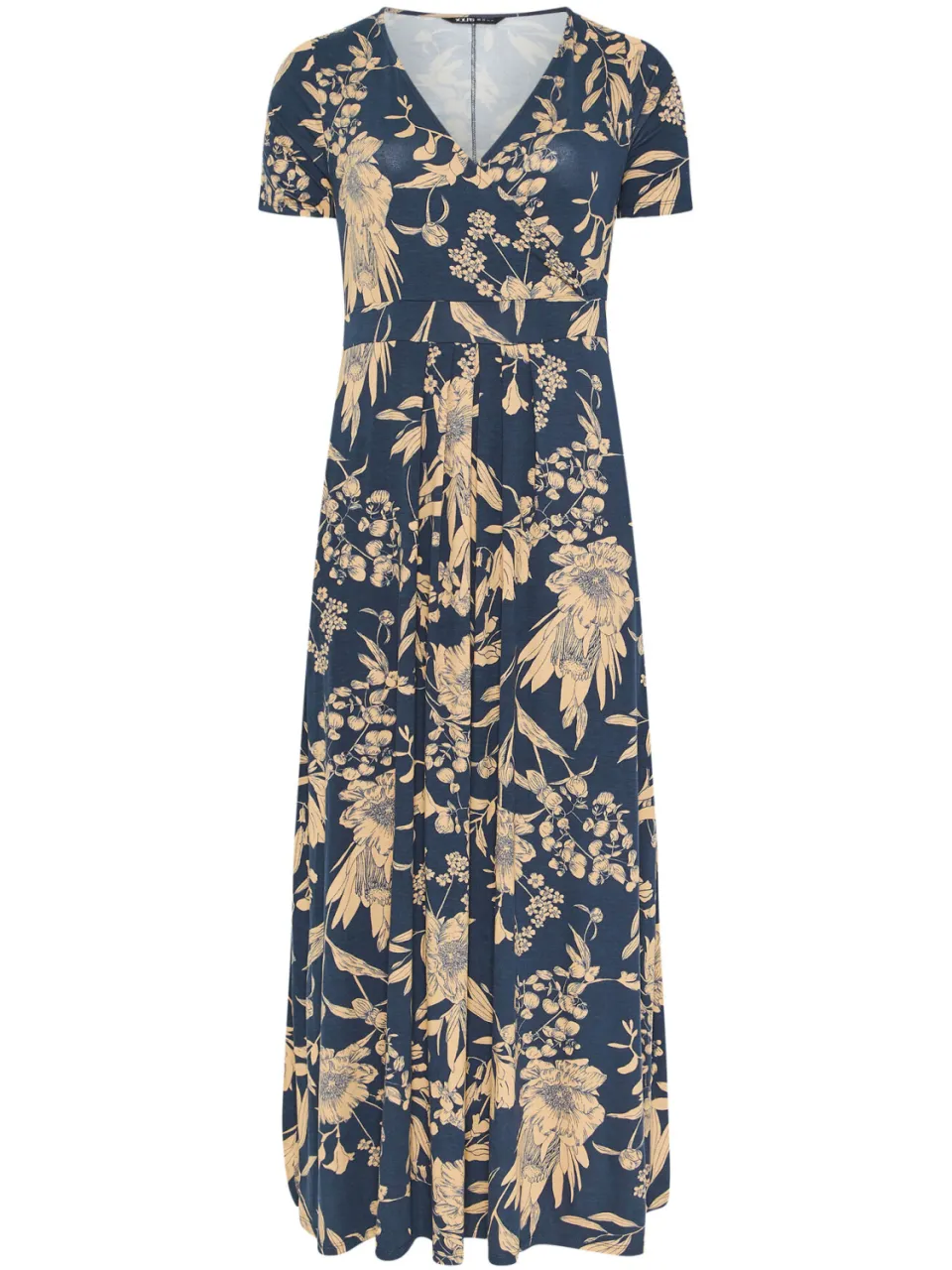 Yours Marineblauwe Wikkeljurk Met Bloemenprint, foto 4