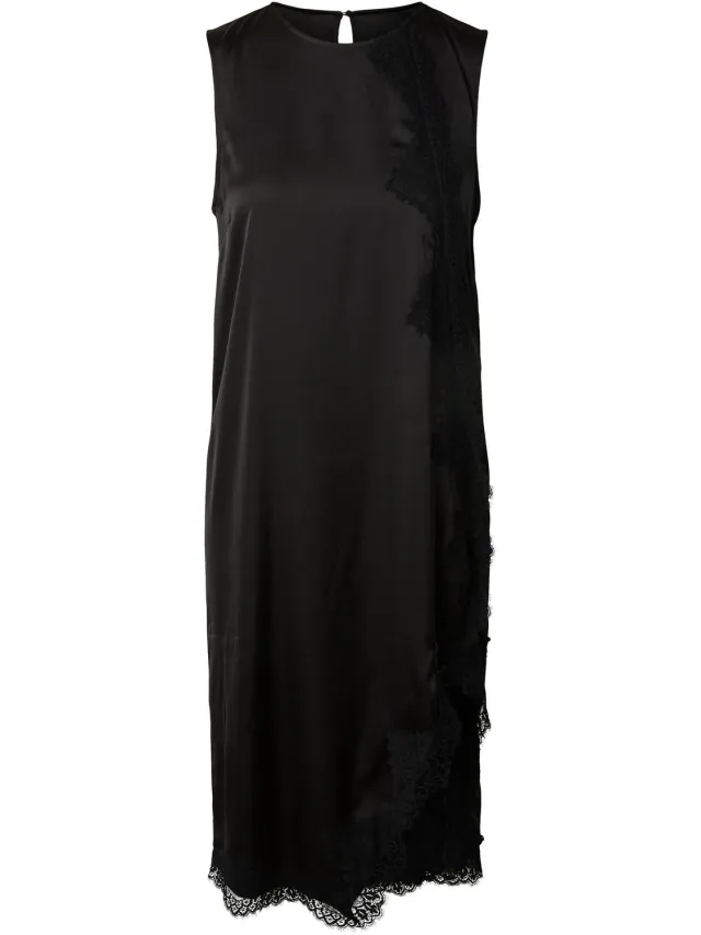Pieces maxi-jurk PCOLLI ASYMMETRISCH KANT Black1