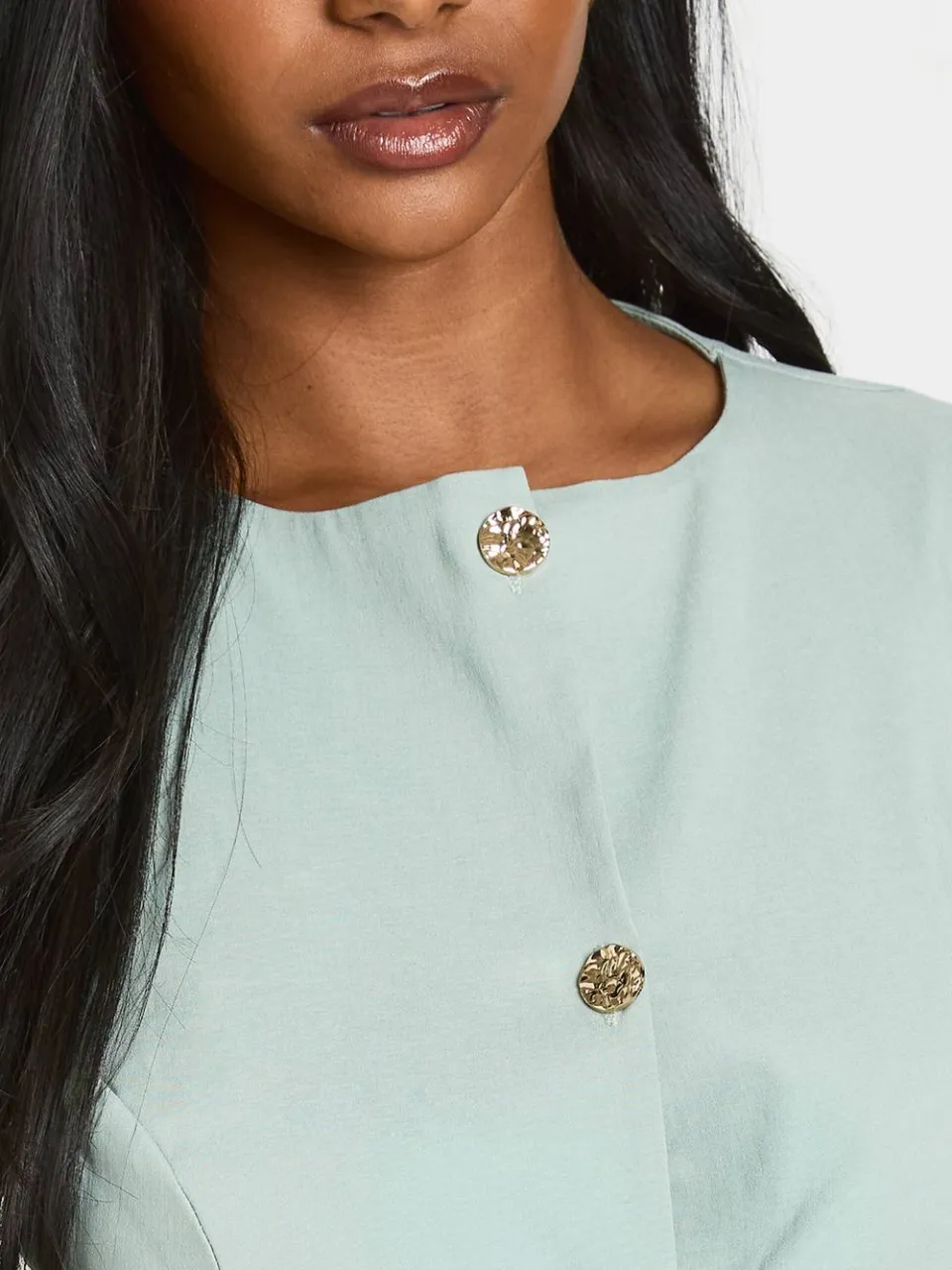 boohoo Dames Bengaline Giletjurk Met Gouden Knopen 2-in-1, foto 4