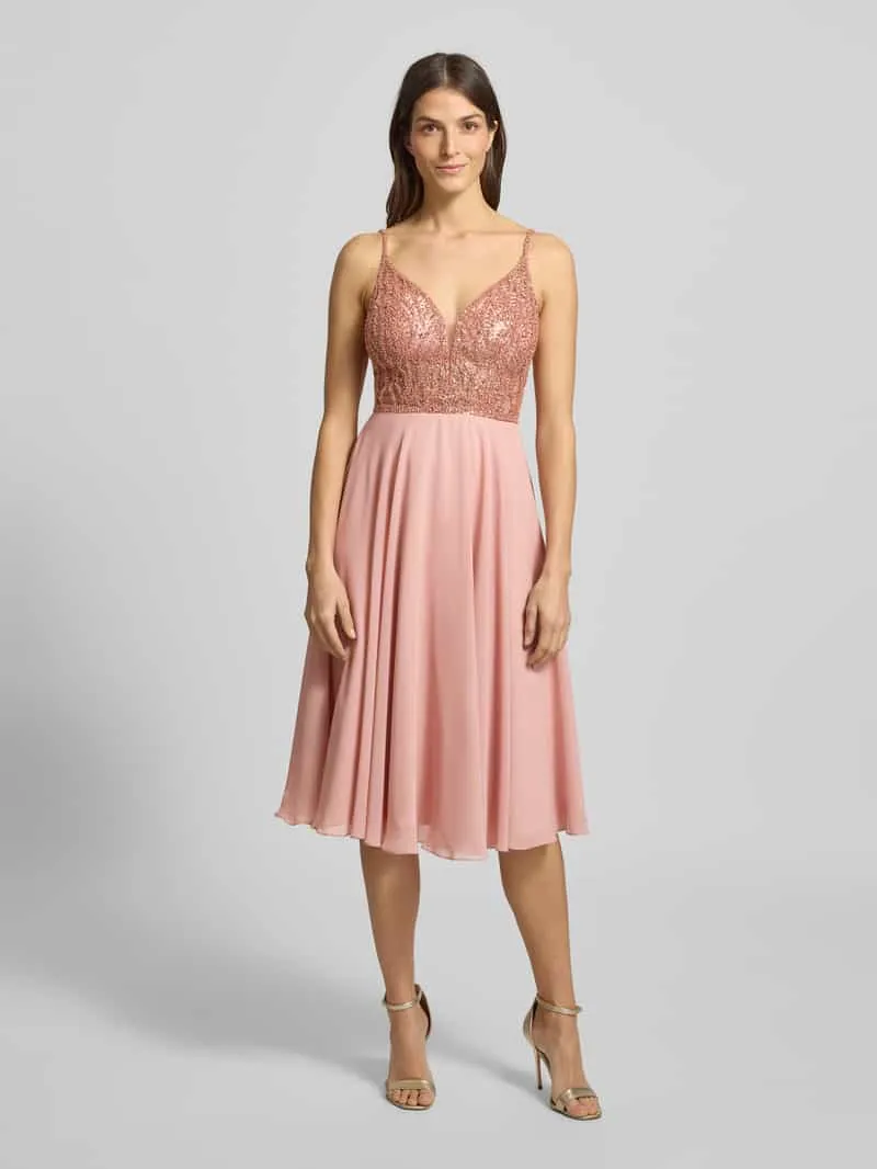 Hey Kyla cocktailjurk met siersteentjes Lichtroze