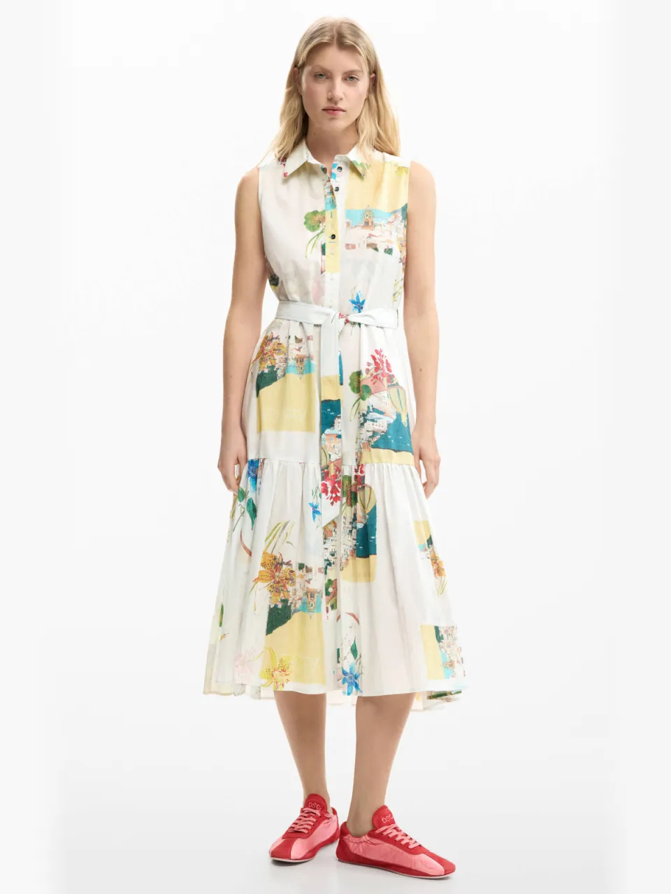 Desigual blousejurk wit Wit/geel
