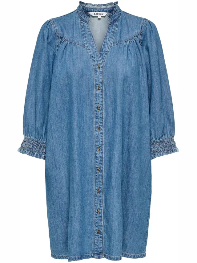 Only ONLRAYA 3/4 DRESS DNM AKM - Meisjes - Mini jurken Medium Blue Denim