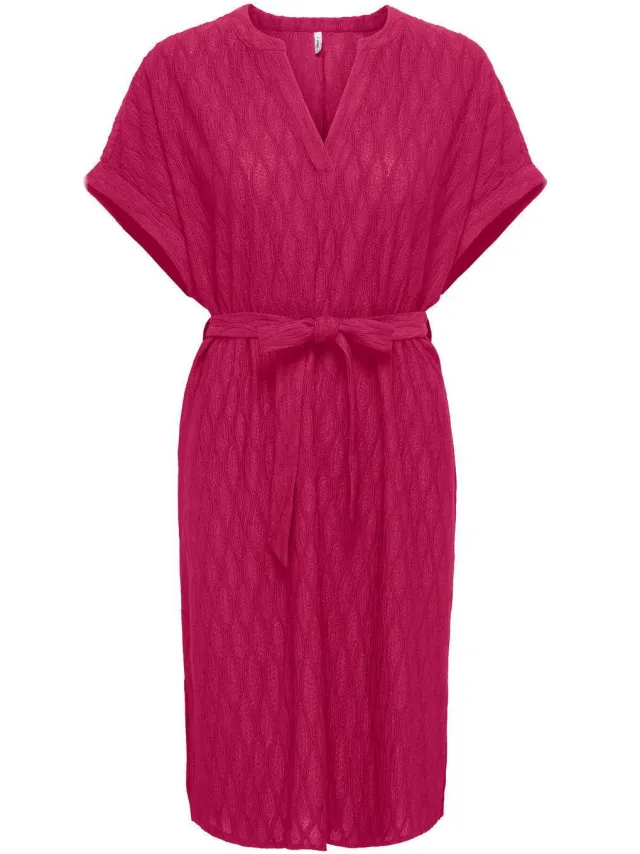 Only Carmakoma geruite midi jurk roze