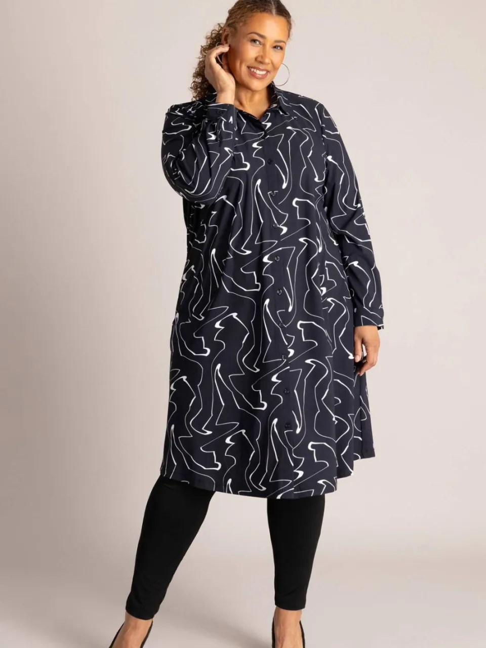 Colletta jurk Plus Size met print - zwart, foto 3
