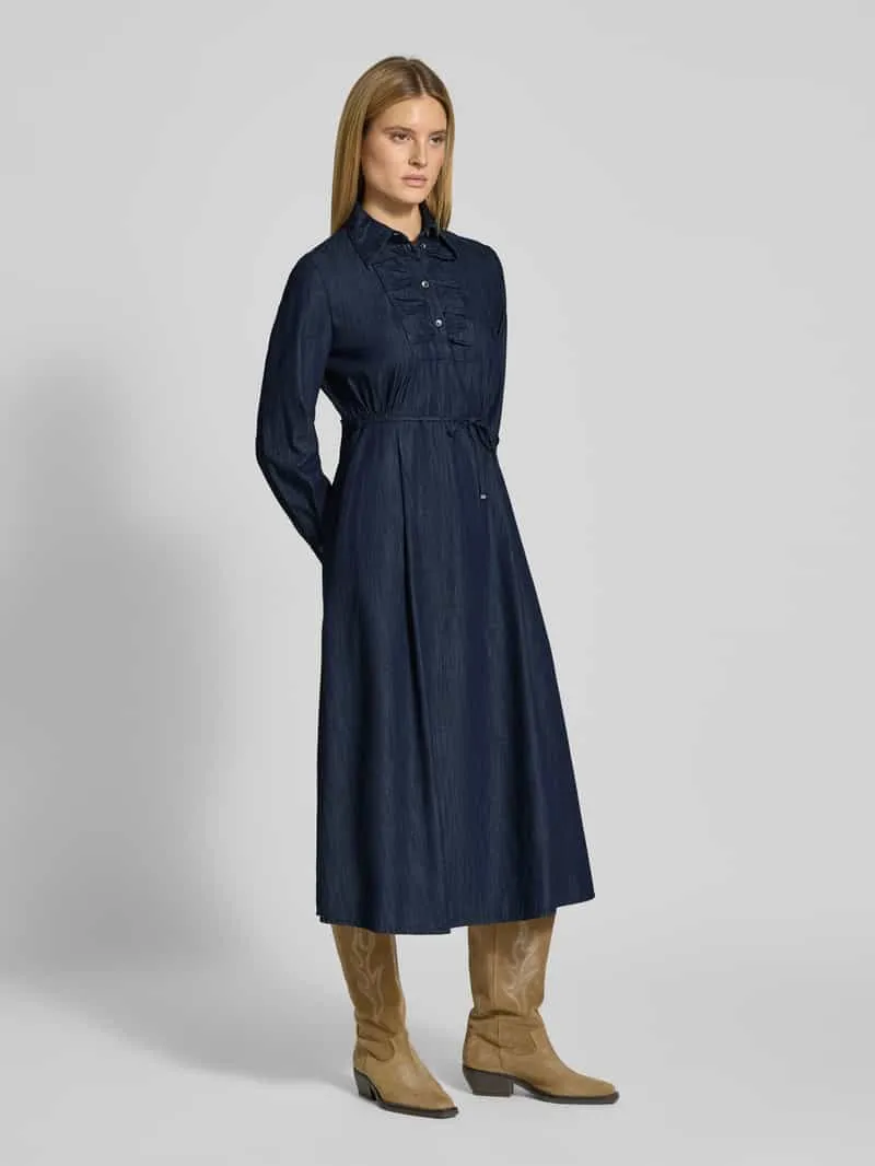 LUISA CERANO Midi-jurk met strikceintuur jeansblauw, foto 3