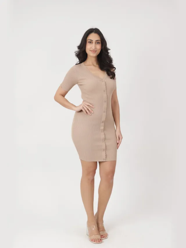 Elara Jurk Taupe
