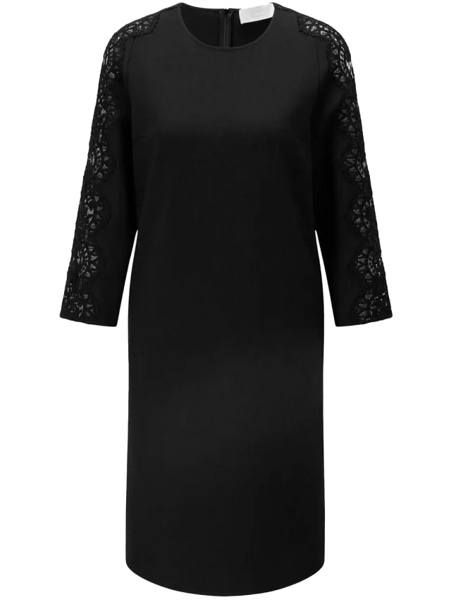 Boss Dila-shiftjurk met 3/4-mouwen voor dames (Zwart)