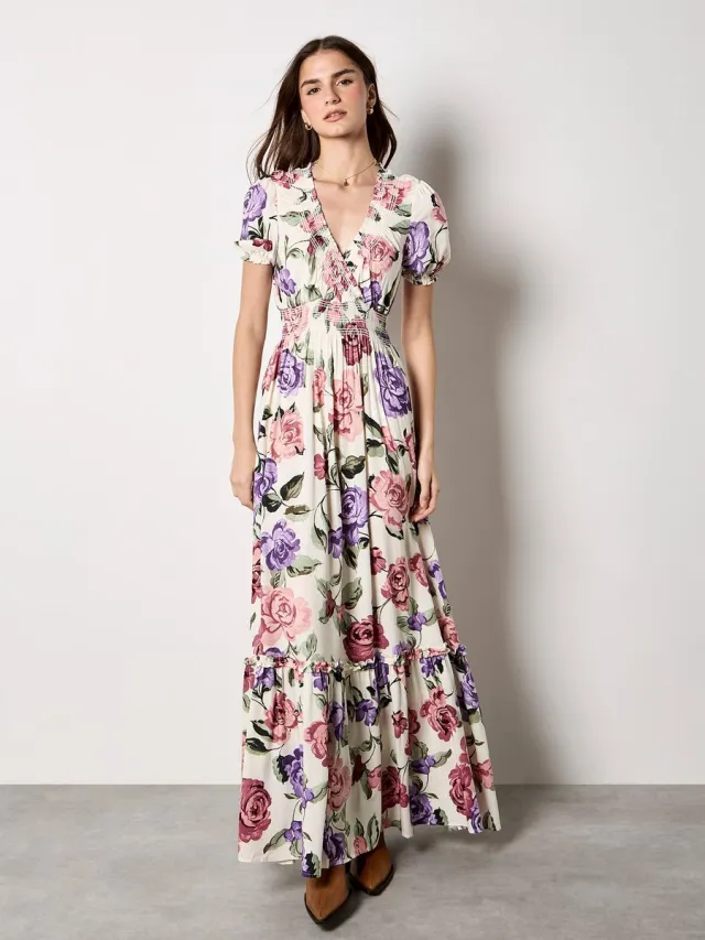 Apricot Chloe maxi-jurk met bloemenprint room
