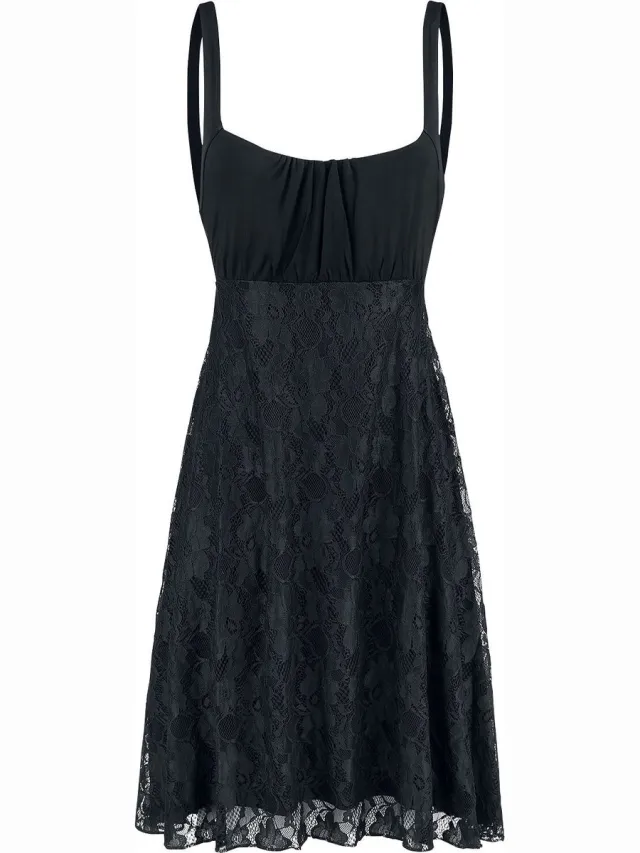 Black Premium by EMP Zwart jurkje met kanten rok - Dames