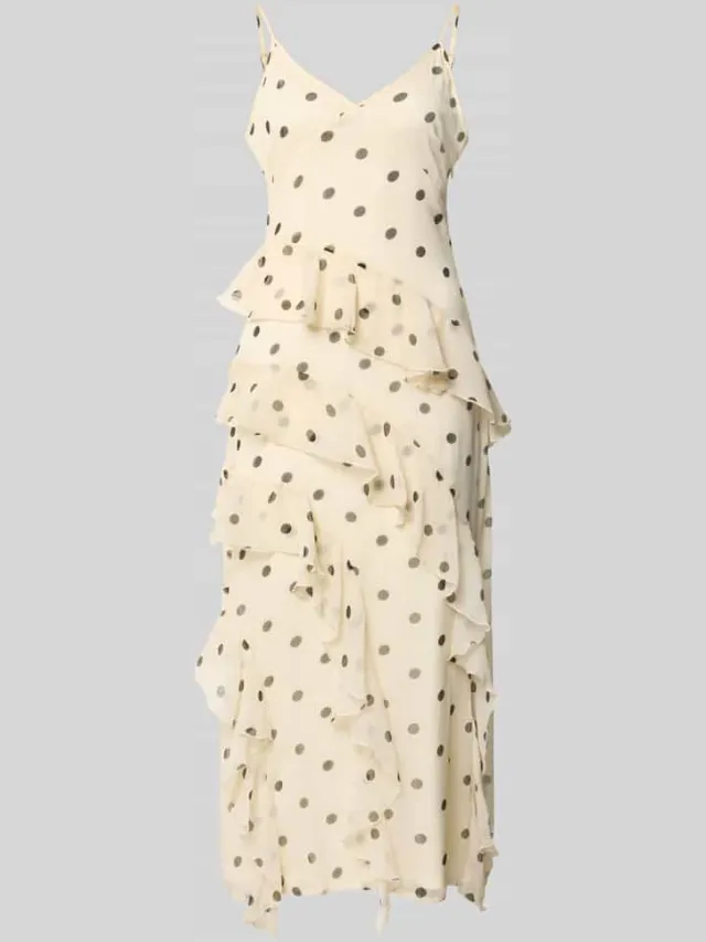 Vero Moda Nauwsluitende midi-jurk met ruches model 'SMILLA' wit, foto 2