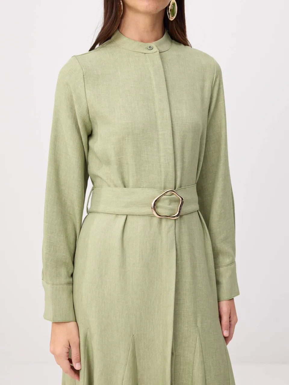 Trendyol Modest Dames Groen Effen Maxi Lang Skater Modest Jurken, foto 2
