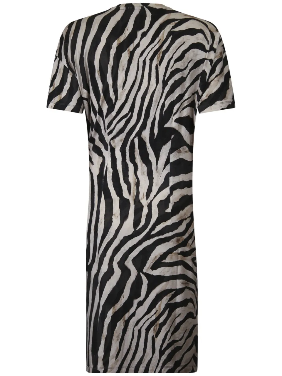 Poools T-shirtjurk korte jurk met zebraprint zwart, foto 3