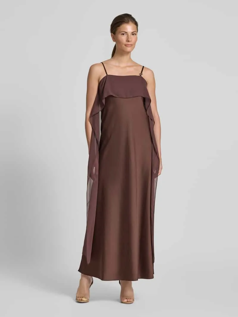 Rinascimento regular fit midi-jurk van satijn Chocoladebruin