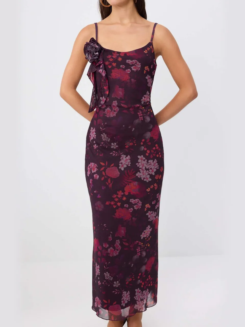 Trendyol TRENDYOLMİLLA Dames Meerkleurig Abstract Maxi Mouwloos Avond / Dagelijks Bodycon Jurken Veelkleurig