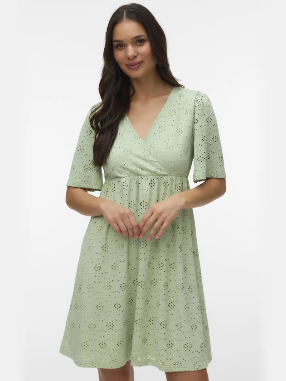 Mamalicious Mlanamaya wikkeljurk broderie groen, foto 3