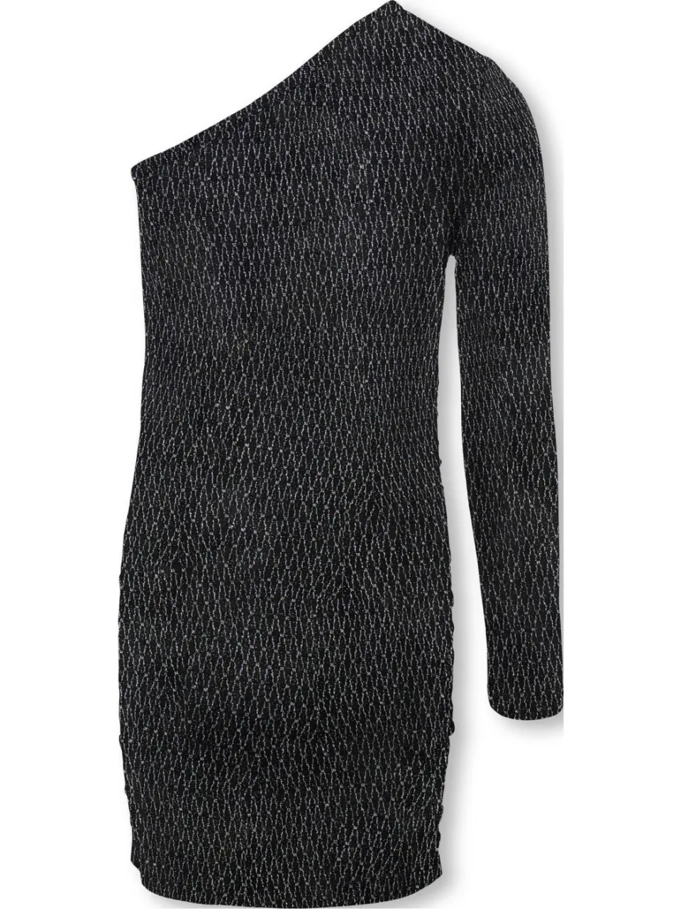 Only one shoulder jurk met glitters zwart/zilver, foto 2