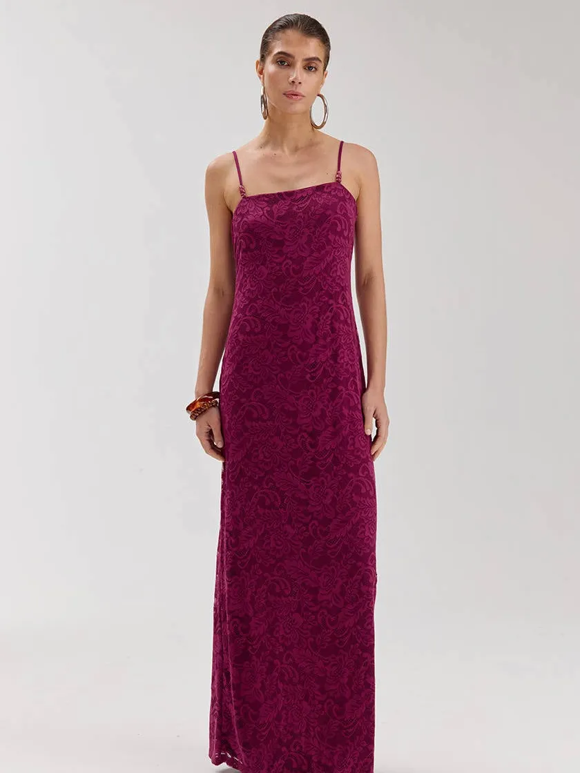 Harper & Yve Vivien-dr maxi jurk donkerpaars Donkerpaars/aubergine