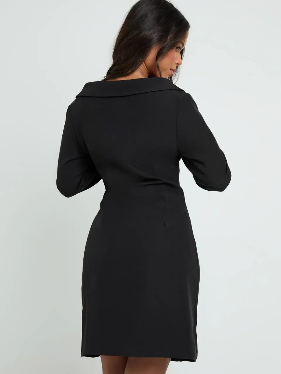 boohoo Dames Lange Bardot Getailleerde Blazer Jurk zwart, foto 2