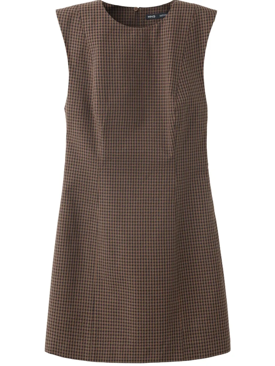 Mango geruite korte zomerjurk - bruin, foto 2