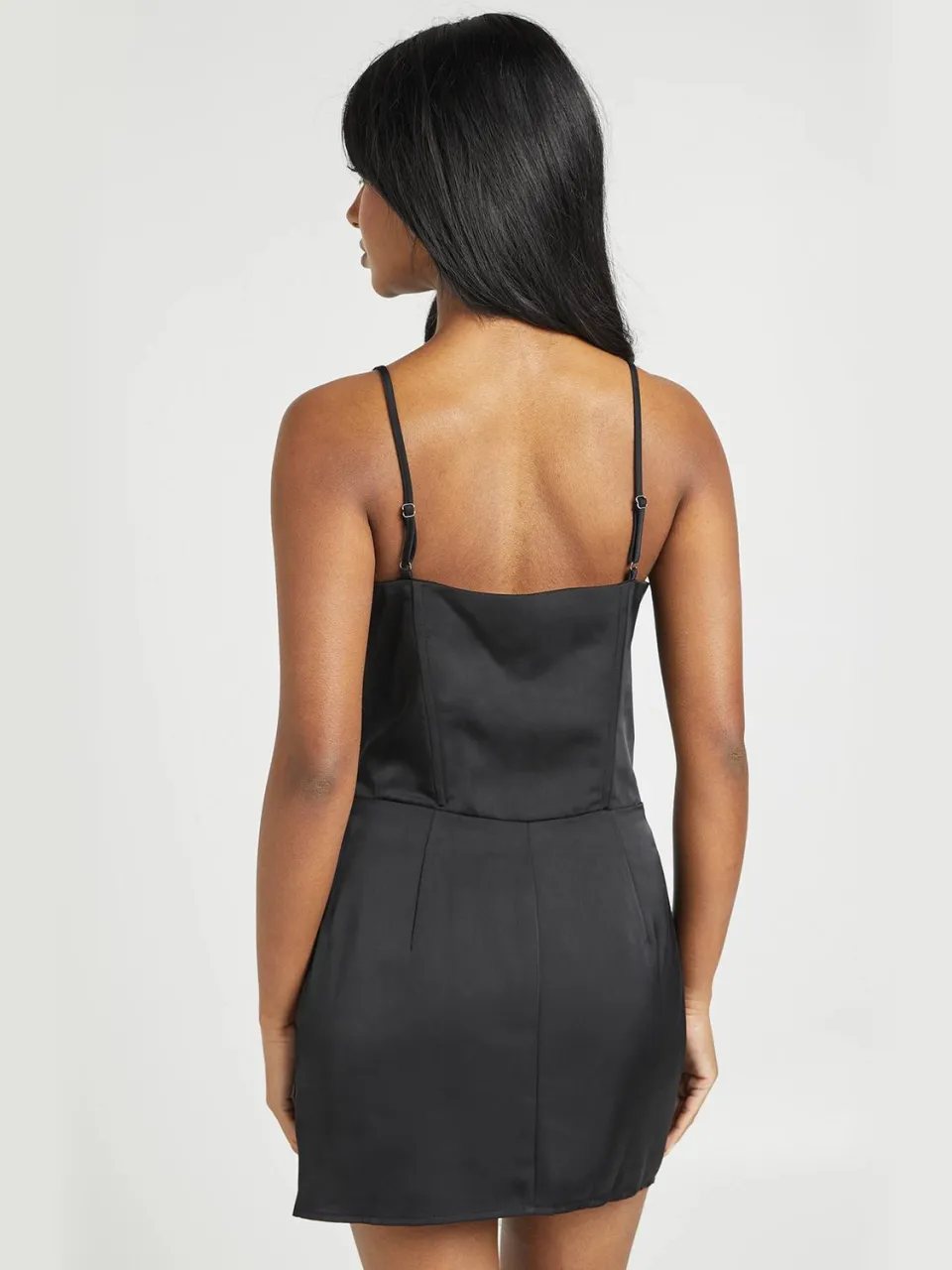 boohoo Dames Mini-jurk Met Contrasterende Corsetdetails zwart, foto 3