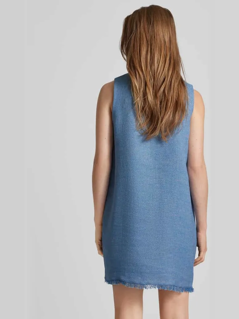 Stefanel Mini-jurk met franjes lichtblauw gemêleerd, foto 3
