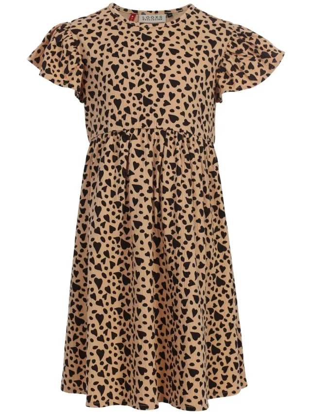 LOOXS REVOLUTION LOOXS Little Meisjes jurk - Maat 116 in de kleur Geel van 97% Cotton 2% Polyester 1% lycra - 2611-7801-758