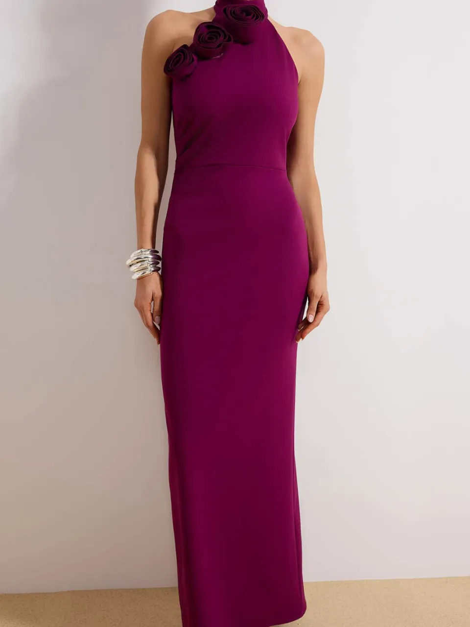 Trendyol TRENDYOLMİLLA Dames Paars Effen Maxi Mouwloos Diploma-uitreiking / Gala Recht Avond & Gala Jurk, foto 2